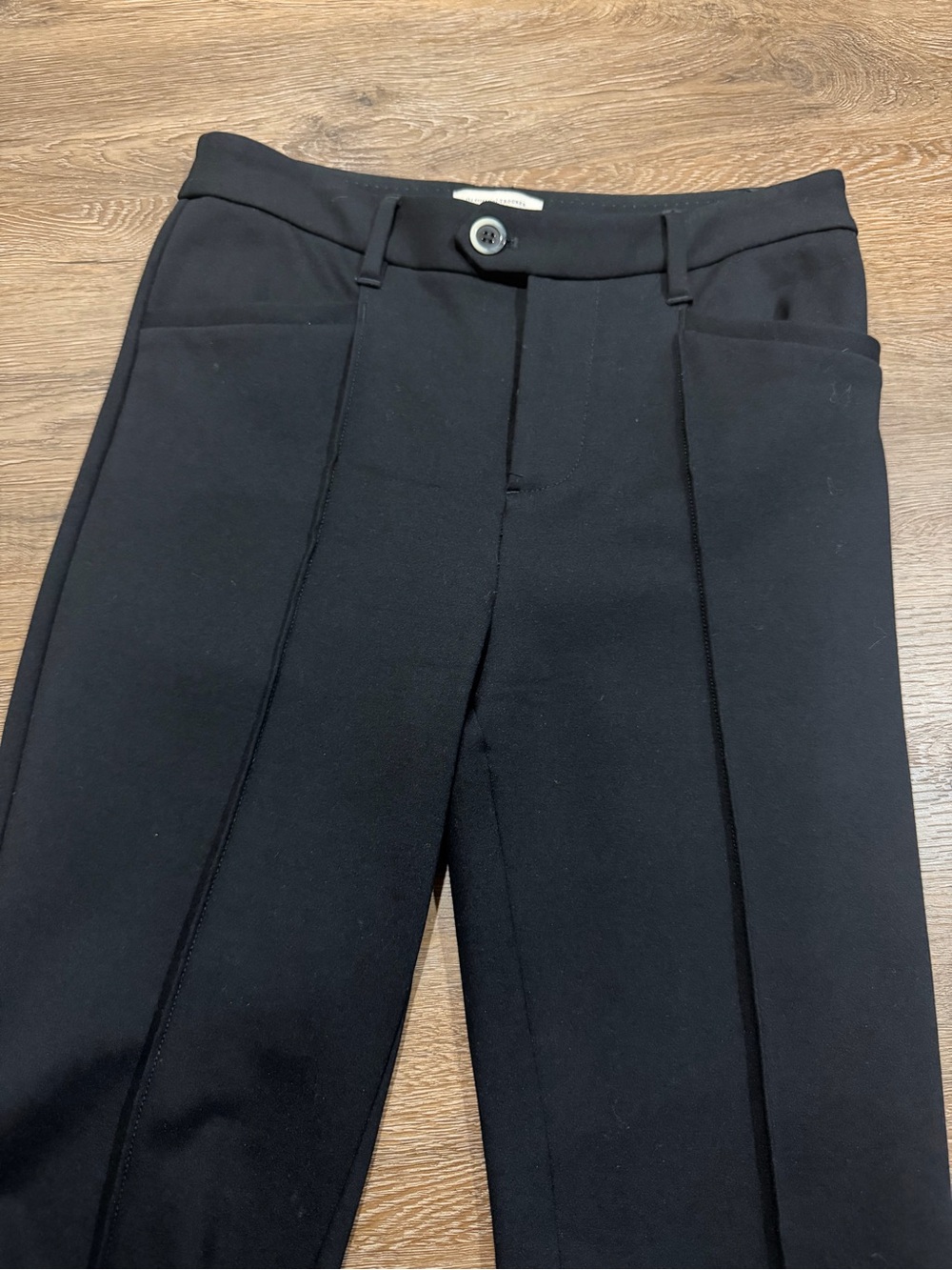 Anthropologie Essential Trouser Flare Black Pants Size 2 Long 32” Inseam - Picture 6 of 11